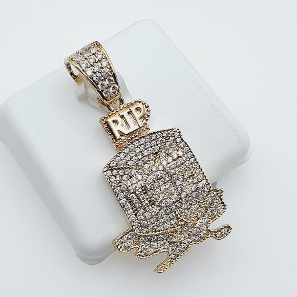 14K Gold Plated Cubic Zircon Pendant, INUS1BR263 - Picture 6 of 9